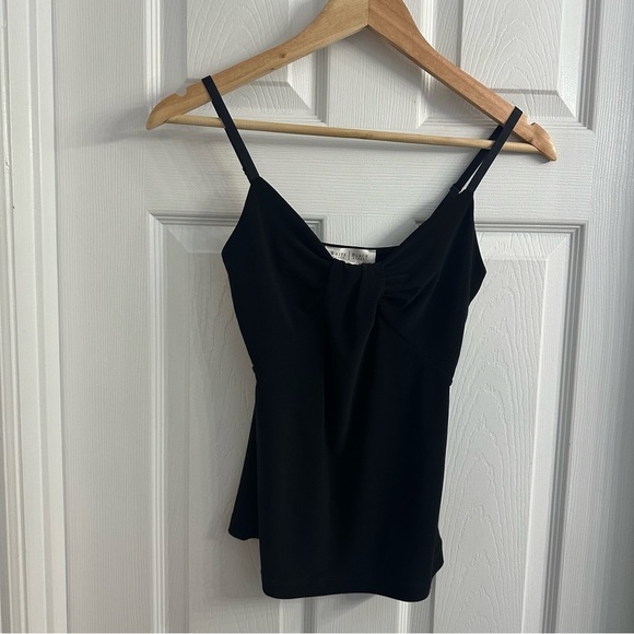 Vintage Y2K WHBM Black Fitted Ruched Camisole Tank Top Coquette Size Extra Small - Picture 3 of 7